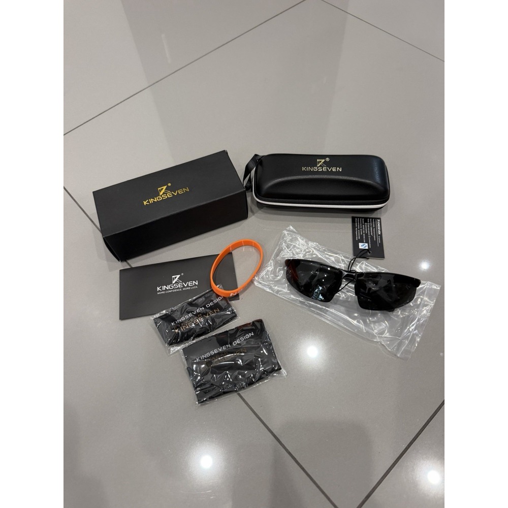 KINGSEVEN Black Frame Sunglasses UV400 Polarization N9121 Black